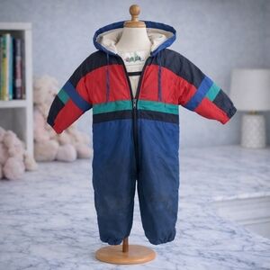 Vintage 80s Rare Action Gem Toddler 2T Muddy Buddy Rain Suit Wet Suit Splashy